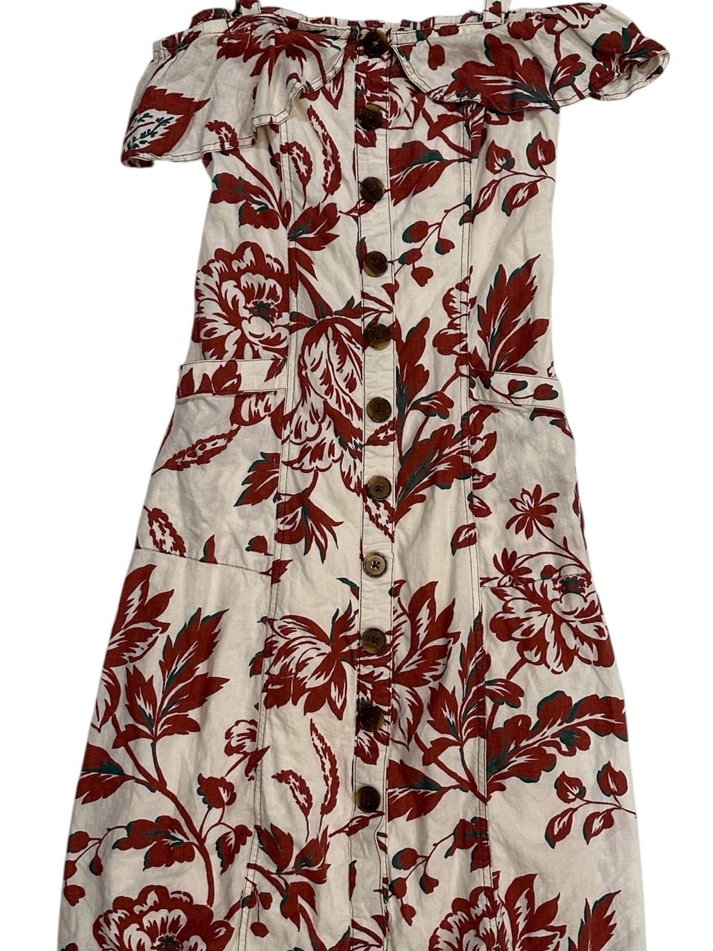 anthropologie Oahu floral cold shoulder midi dress - Picture 2 of 6